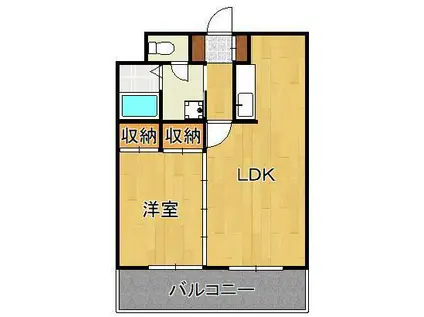 サンモリッツ小倉弐番館(1DK/4階)の間取り写真