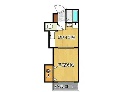 馬借タカヤコーポレーションビル(1DK/3階)の間取り写真