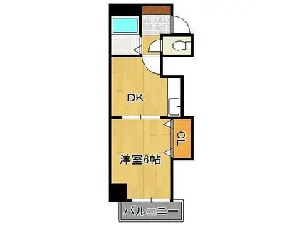 馬借タカヤコーポレーションビル(1DK/4階)の間取り写真