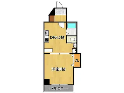 馬借タカヤコーポレーションビル(1DK/6階)の間取り写真