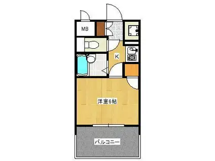 ライオンズマンション三萩野駅前(1K/8階)の間取り写真