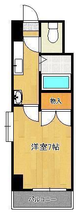 ビブレ江南(1K/4階)の間取り写真