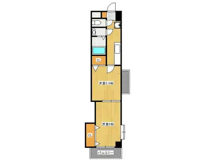 中津口センタービル(2K/9階)の間取り写真