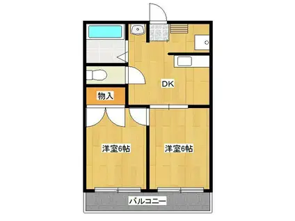 長浜ハイツ(2DK/1階)の間取り写真
