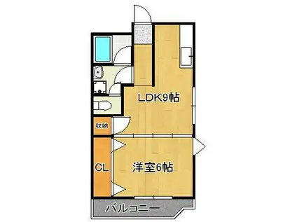 アヴィニール吉野(1LDK/4階)の間取り写真
