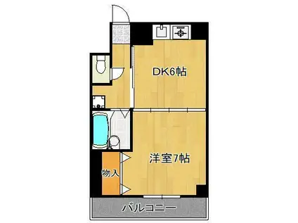 オアシス門司港(1K/4階)の間取り写真