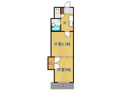 ロイヤルグランデ(2K/8階)の間取り写真