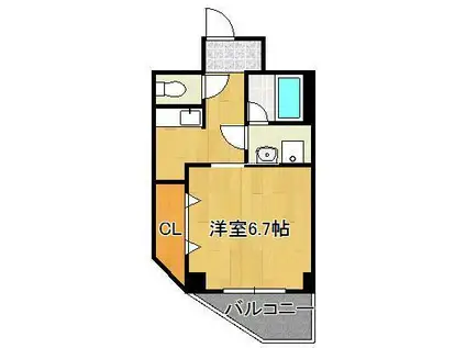 矢島ビル(1K/3階)の間取り写真