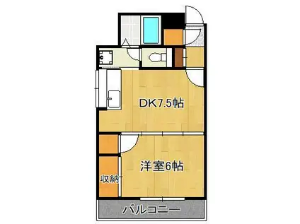 サンアベニュー寿(1DK/3階)の間取り写真