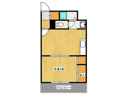 サンアベニュー寿(1DK/9階)の間取り写真