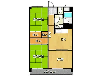 ファミリーマンション(3DK/3階)の間取り写真