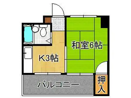 小倉ホースビル(1K/5階)の間取り写真