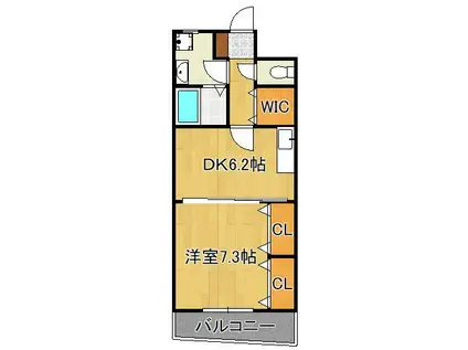 S-FORT小倉(1DK/13階)の間取り写真