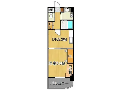 S-FORT小倉(1DK/9階)の間取り写真