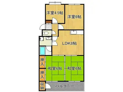 エメラルドマンション赤坂(4LDK/5階)の間取り写真