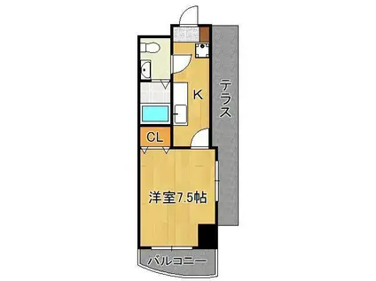 ロイヤルキャッスル(1K/14階)の間取り写真