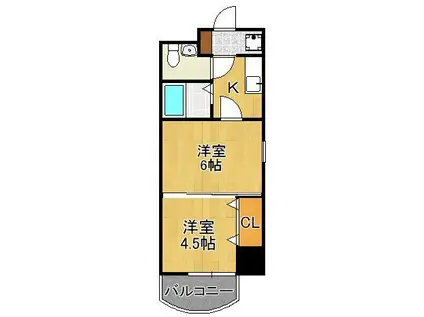 ロイヤルキャッスル(2K/7階)の間取り写真