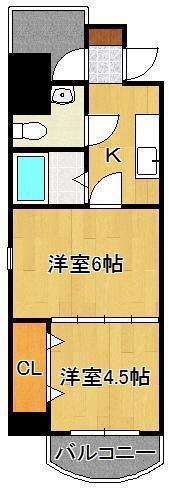 ロイヤルキャッスル(2K/7階)の間取り写真