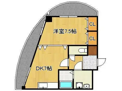 ヒット馬借BLD(1DK/2階)の間取り写真