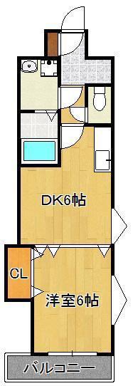 ヒット馬借BLD(1DK/3階)の間取り写真