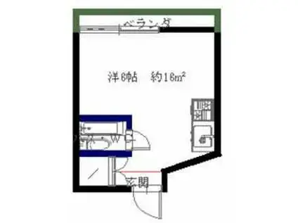 ジュネス三萩野(ワンルーム/4階)の間取り写真