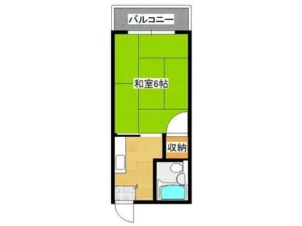 ジュネス三萩野(1K/4階)の間取り写真