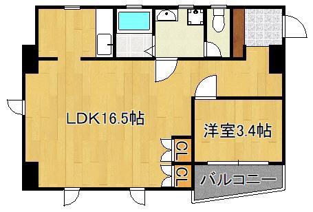 FORZA馬借(1LDK/2階)の間取り写真