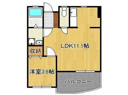 FORZA馬借(1LDK/2階)の間取り写真