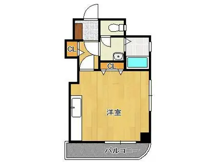 ファミリーハウス勝山(1K/2階)の間取り写真