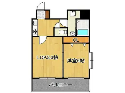 HAMIEL KOKURA(1LDK/11階)の間取り写真