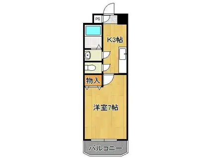HAMIEL KOKURA(1K/3階)の間取り写真