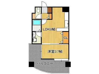 パワーズ117(1LDK/6階)の間取り写真