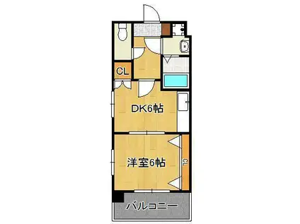 リファレンス小倉(1DK/3階)の間取り写真