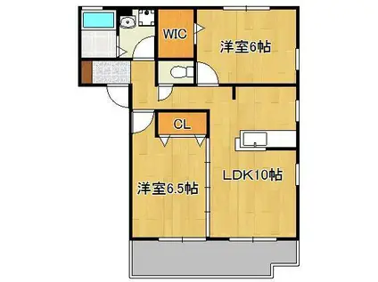 メゾンことぶき(2LDK/2階)の間取り写真