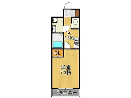 ERIOS COURT(1K/5階)の間取り写真