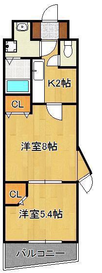 木下鉱産ビル 3(2K/10階)の間取り写真