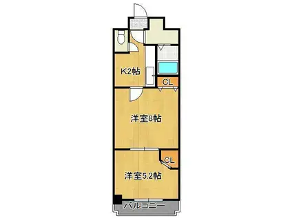 木下鉱産ビル 3(2K/11階)の間取り写真