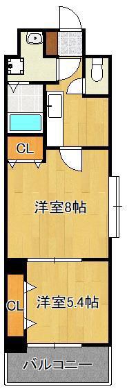 木下鉱産ビル 3(2K/11階)の間取り写真