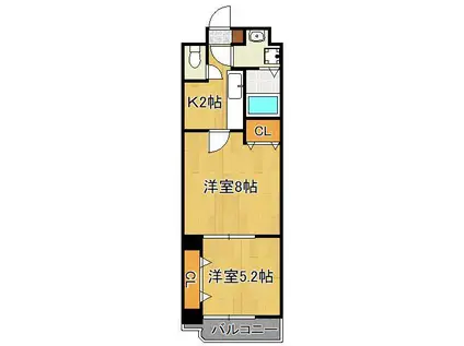 木下鉱産ビル 3(2K/6階)の間取り写真