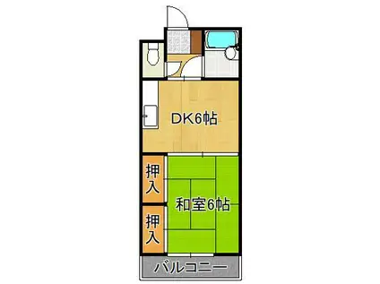 J-フィールド(1DK/7階)の間取り写真