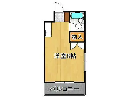 本松ビル(ワンルーム/1階)の間取り写真