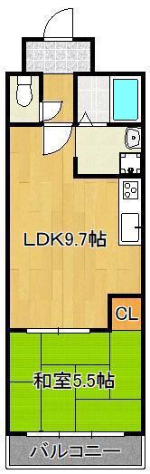 エルザビル馬借47(1LDK/6階)の間取り写真