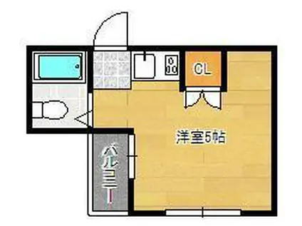 イーグルビル(ワンルーム/2階)の間取り写真