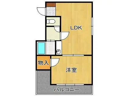 小林ビル(1LDK/3階)の間取り写真