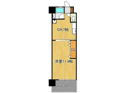 コンプレート古船場(1DK/3階)の間取り写真