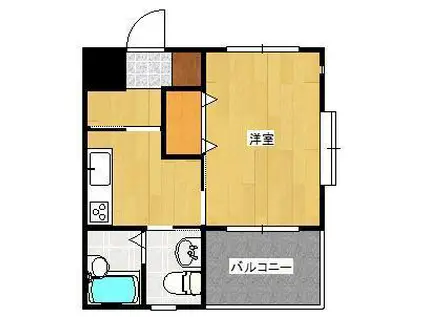 旦過タカヤコーポレーションビル(1DK/8階)の間取り写真