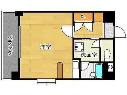 ブランシュ砂津(ワンルーム/4階)の間取り写真