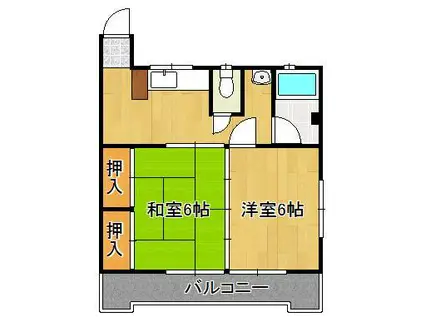 コーポ守口(2K/2階)の間取り写真