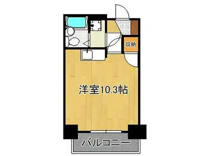 シティハイツ中津口(ワンルーム/6階)の間取り写真