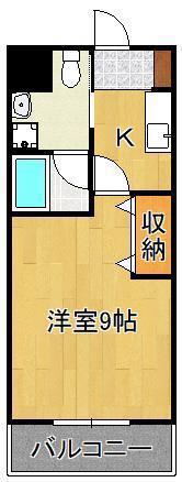 ギャラン吉野町(1K/9階)の間取り写真